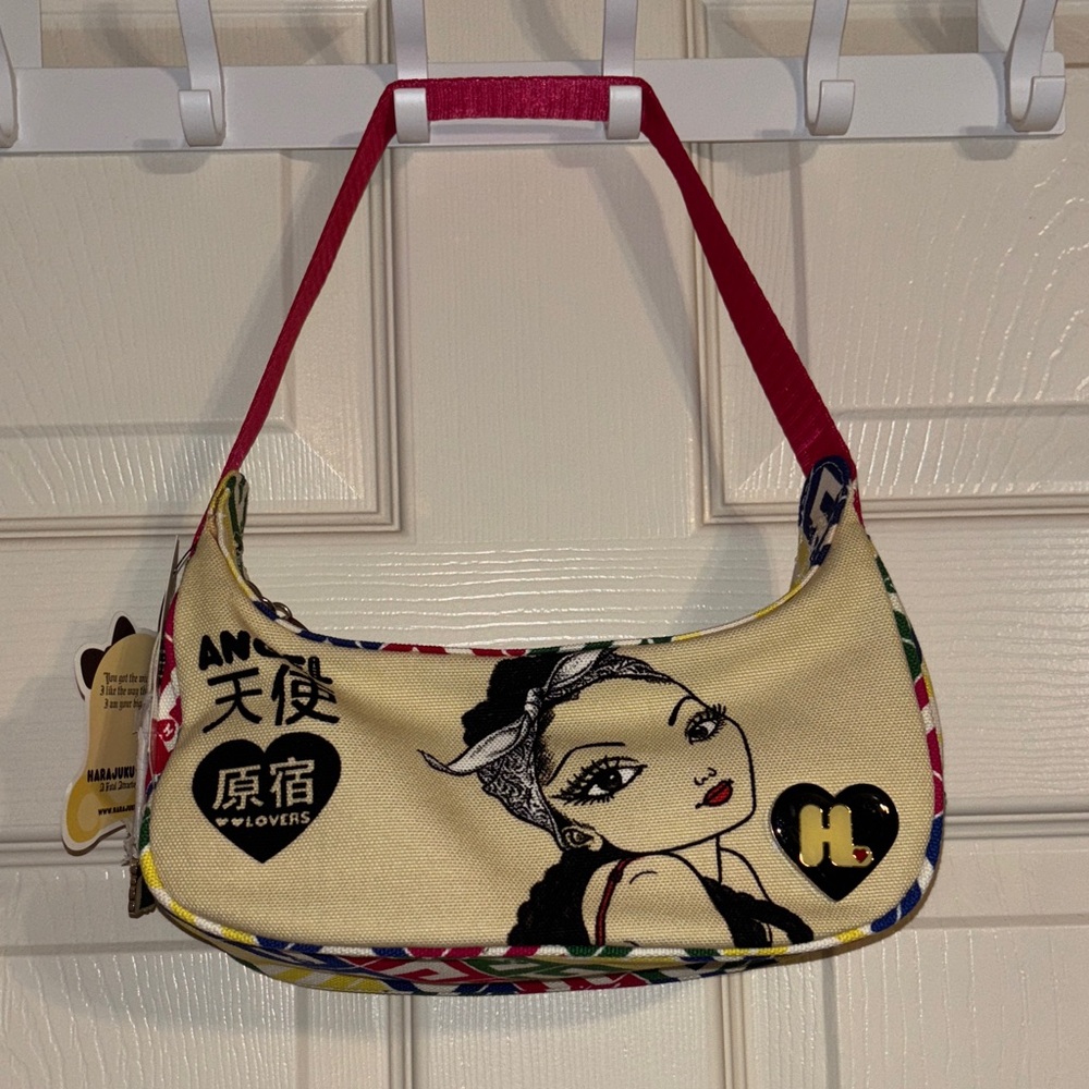 nwt Harajuku Lovers canvas baguette tote purse ANGEL girl design Sweet Y2K